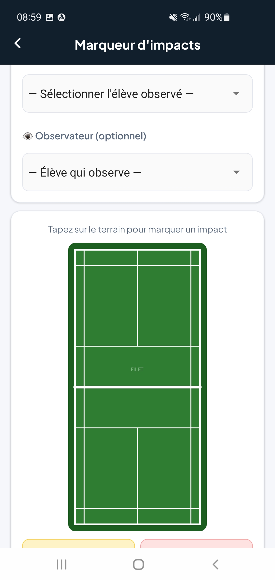 Outil Marqueur d'impacts — App EPS Multi-Tools